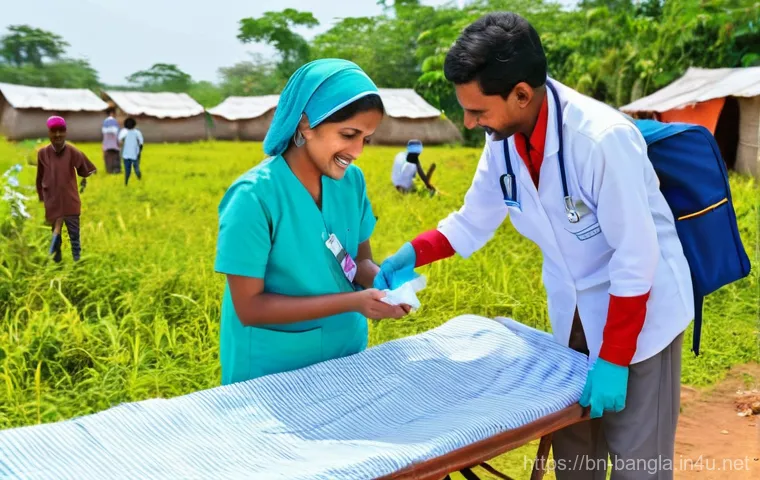 방글라데시의 의료 서비스 - **Prompt:** A brightly lit, contemporary scene showing a young Bangladeshi woman, elegantly dressed ... 방글라데시의 의료 서비스 - **Prompt:** A brightly lit, contemporary scene showing a young Bangladeshi woman, elegantly dressed ...
