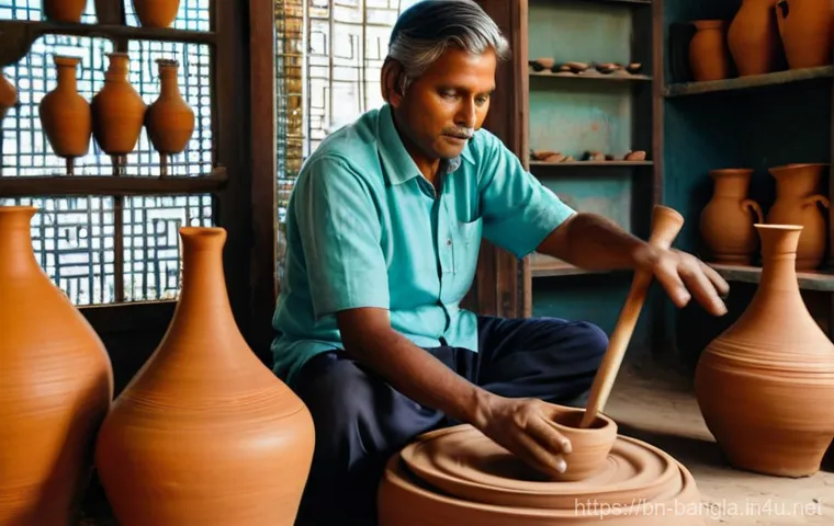 방글라데시 기념품 구매 추천 - A close-up view of a Bangladeshi artisan's hands, belonging to a woman in her 60s, meticulously stit... 방글라데시 기념품 구매 추천 - A close-up view of a Bangladeshi artisan's hands, belonging to a woman in her 60s, meticulously stit...